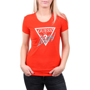 Guess dámské červené tričko Icon - XS (FICR)
